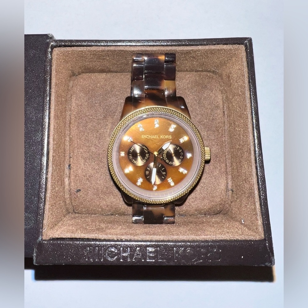 Michael Kors Brown Animal Print Watch